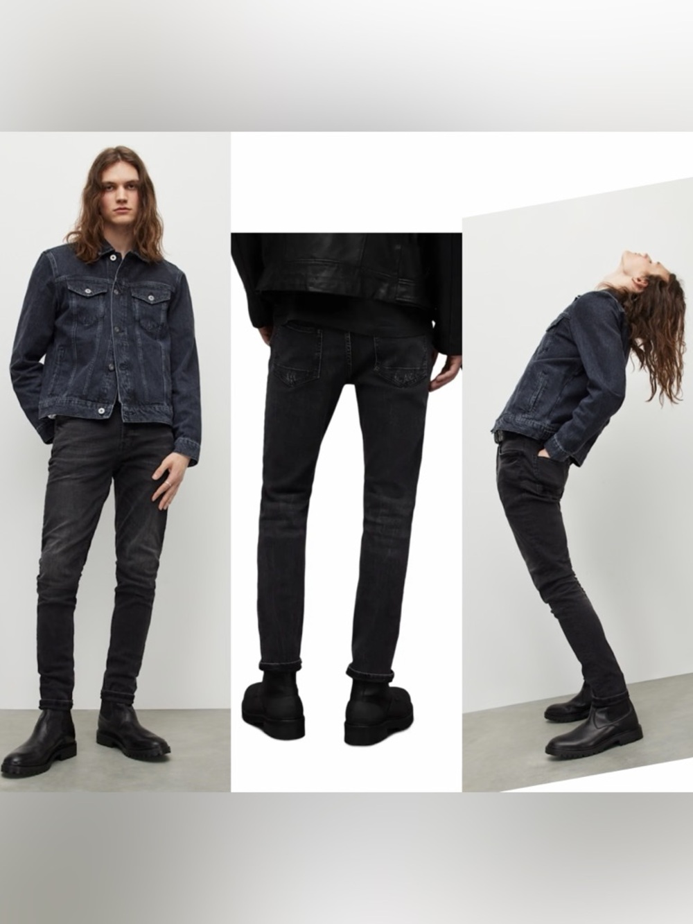 All Saints Rex Slim Black Jeans